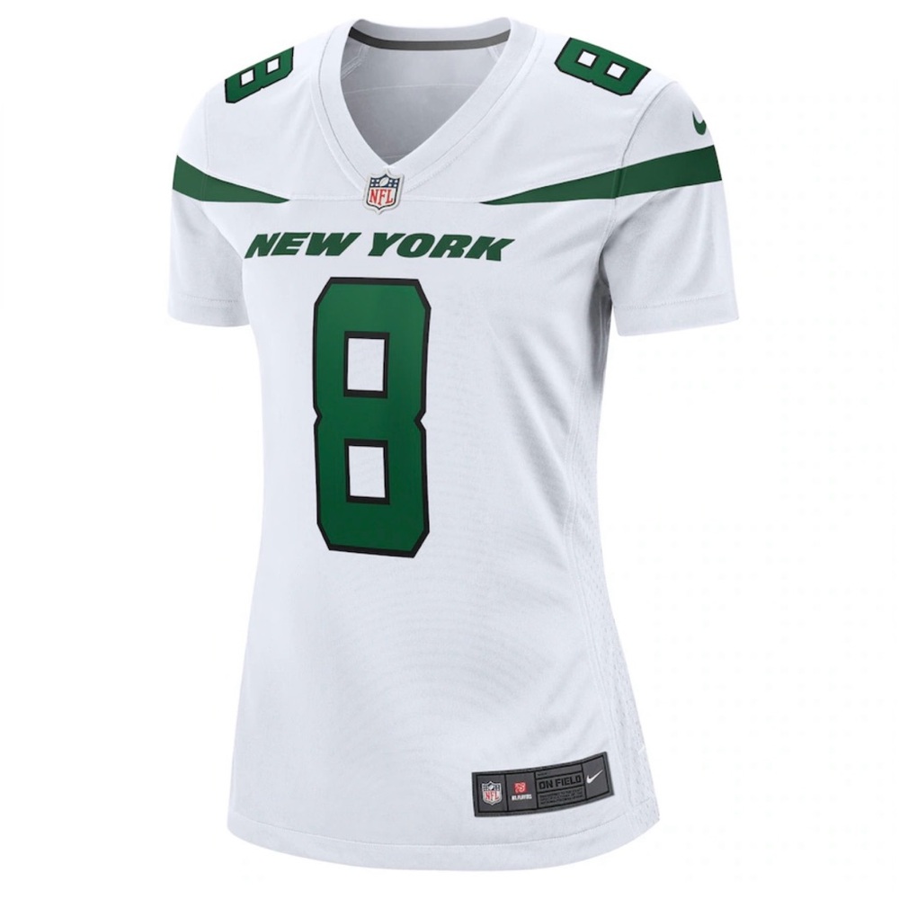 New York Jets #8 Aaron Rodgers Nike White Player Jersey